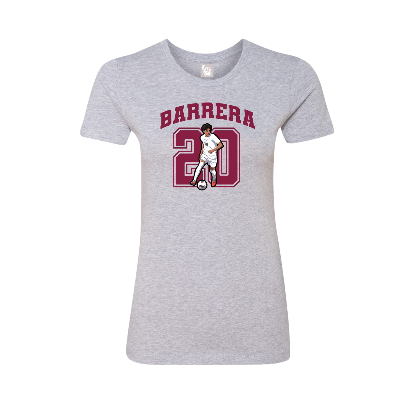 Fitted Women's Tee — Number in Grey