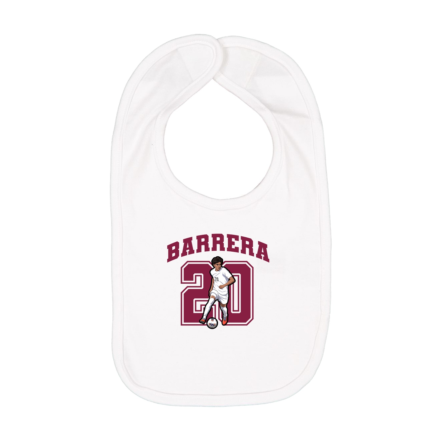 Infant Bib — Number in White