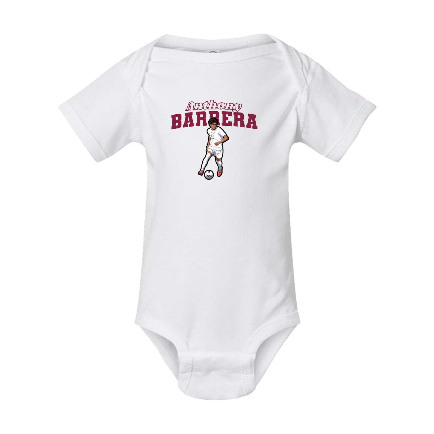 Baby Onesie — Name Arch in White