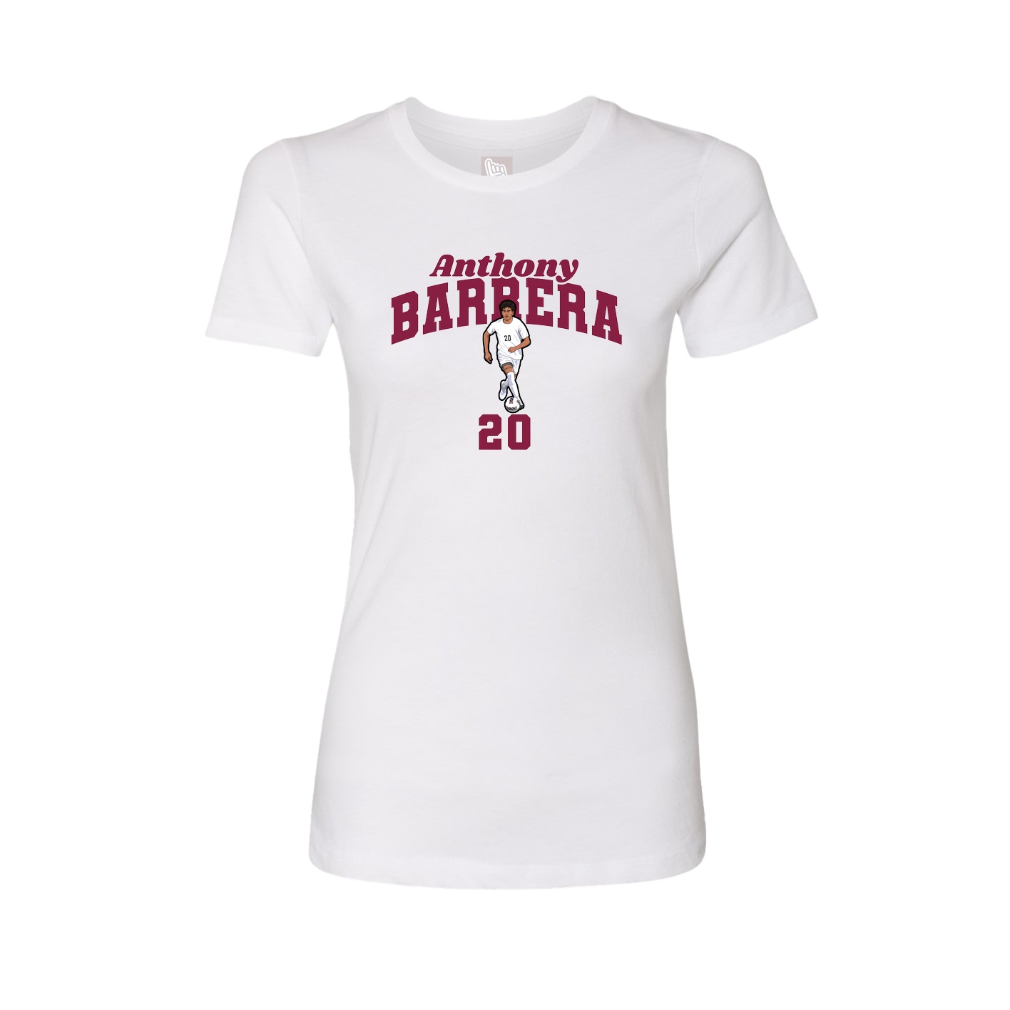 Fitted Women's Tee — Signature Arch in White