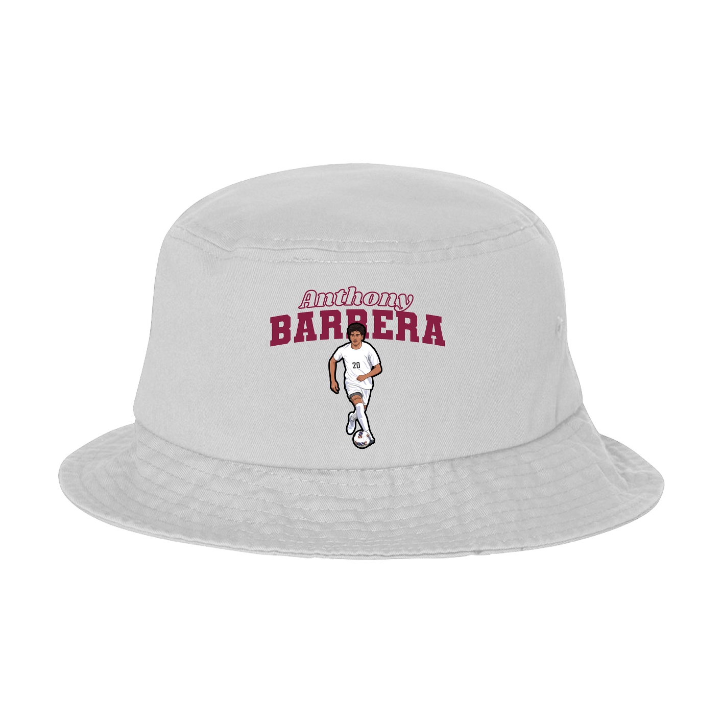 Bucket Cap — Name Arch in White