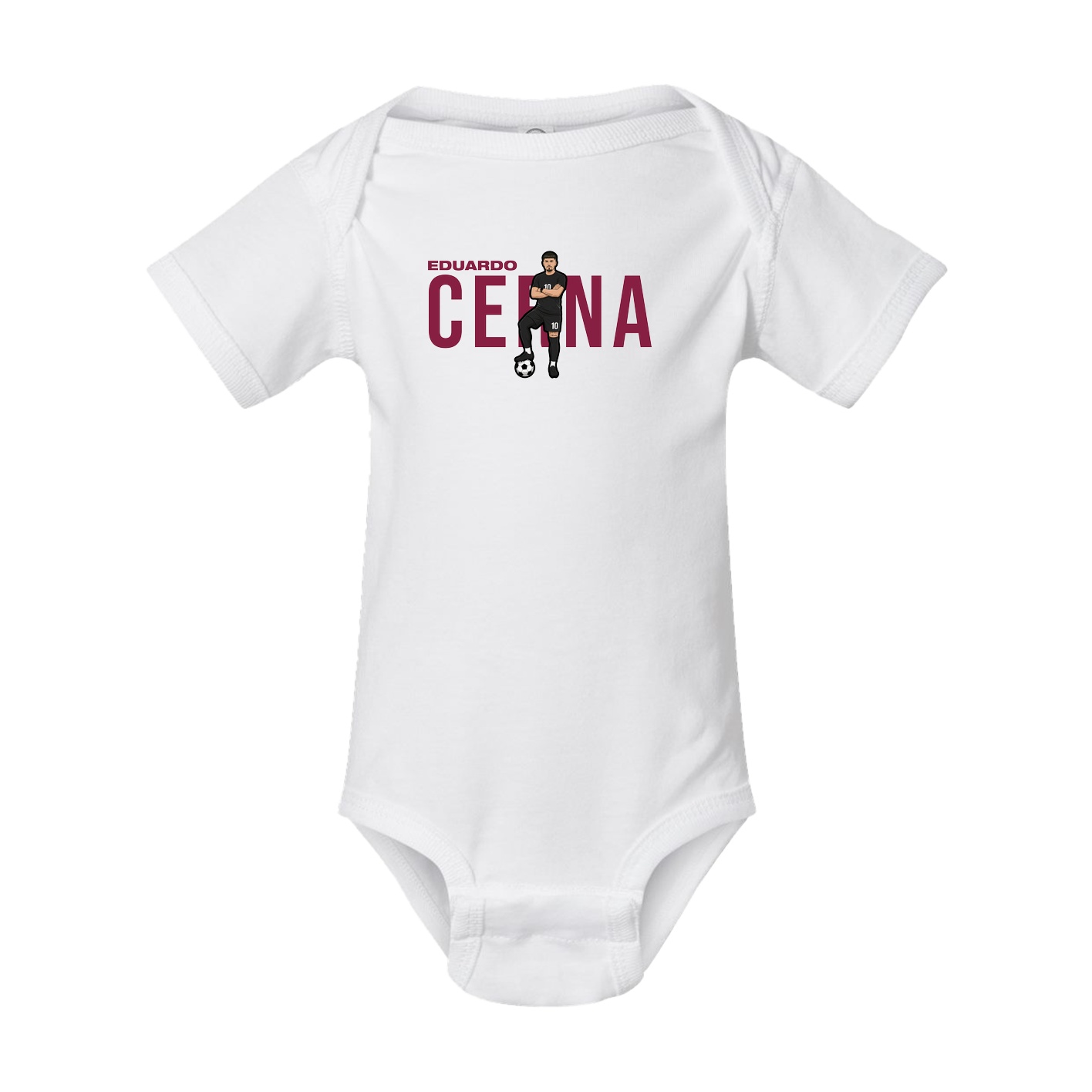 Baby Onesie — Player Name in White