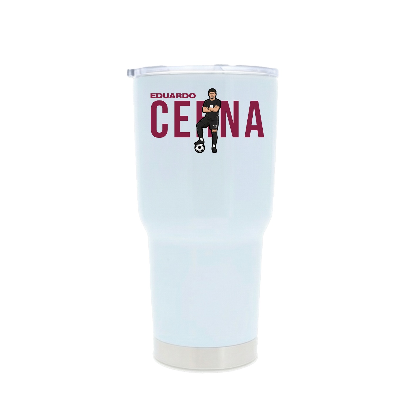 30oz Stainless Steel Tumbler — Player Name in White