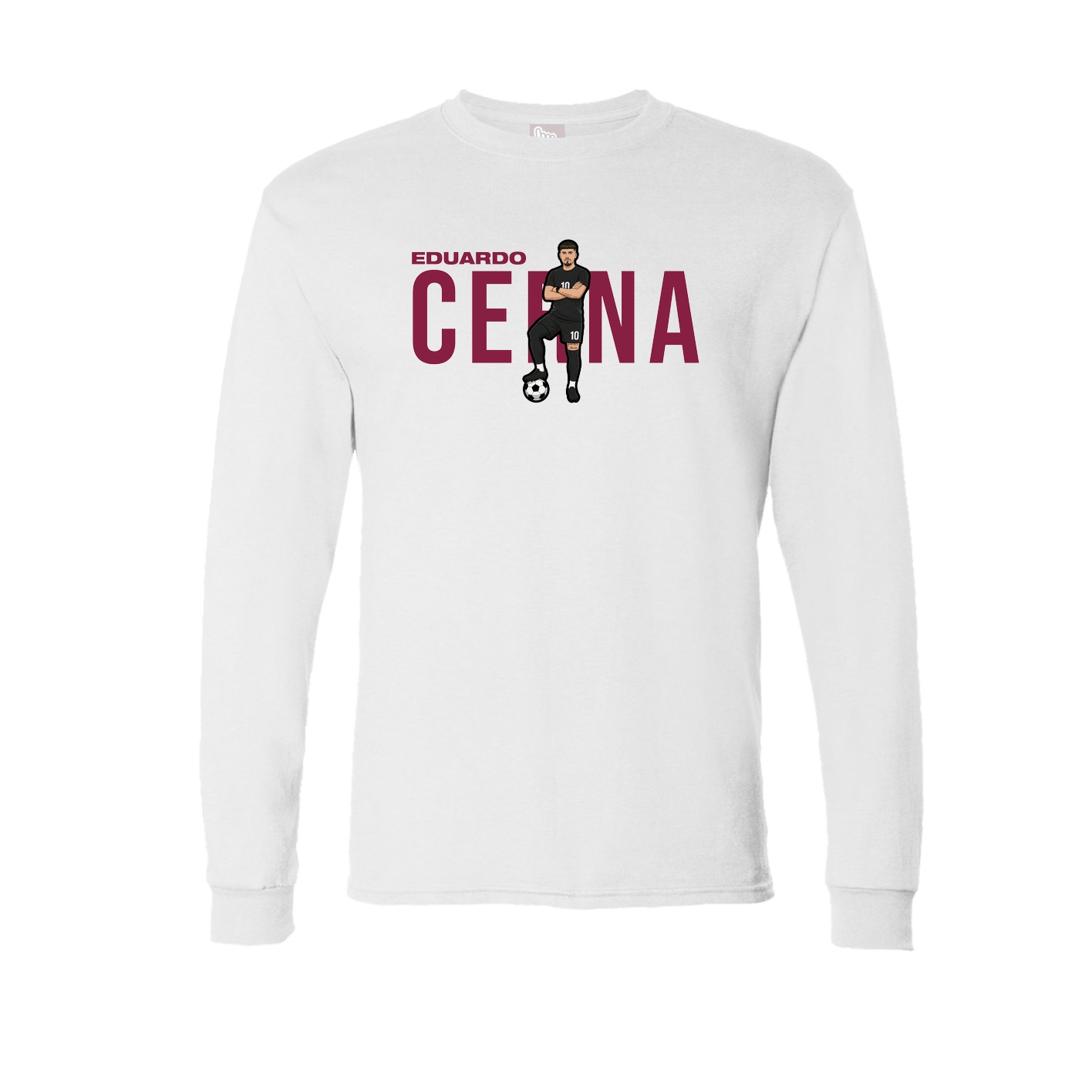 Long Sleeve Tee — Player Name in White