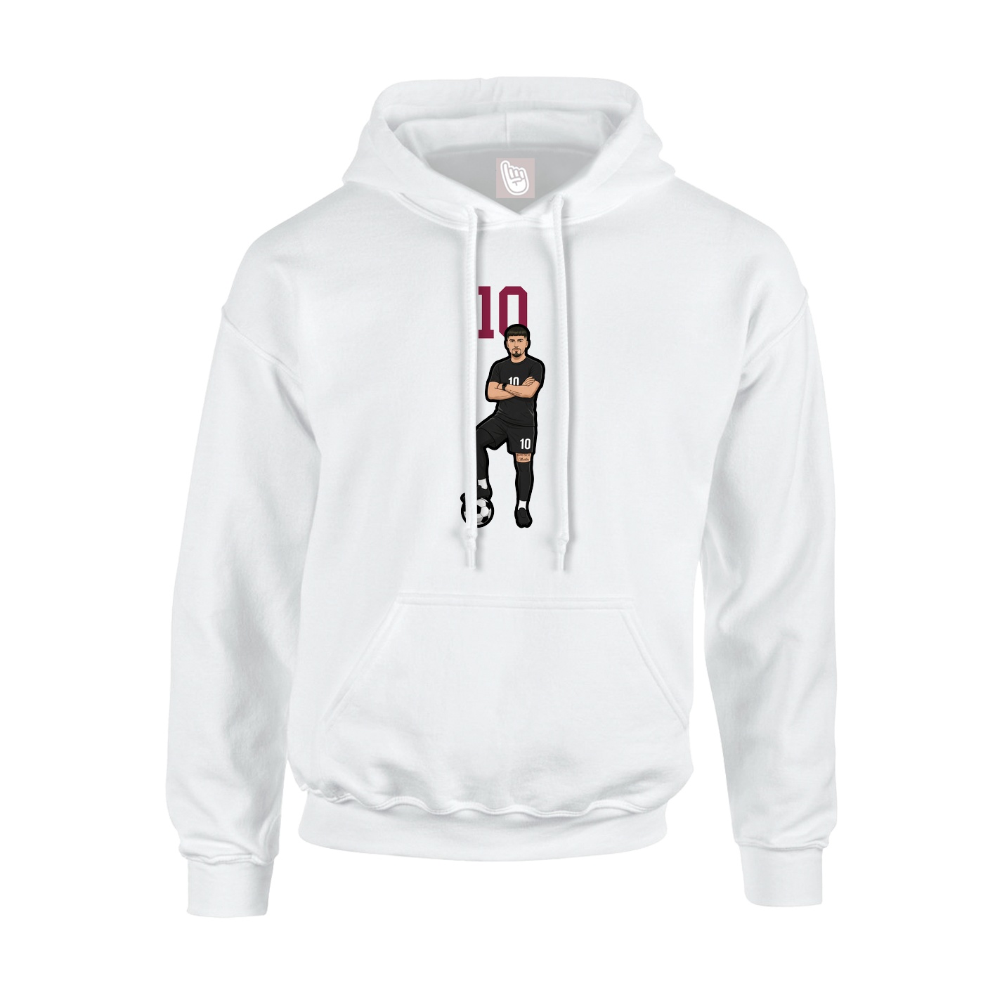 Hoodie — Number Top in White