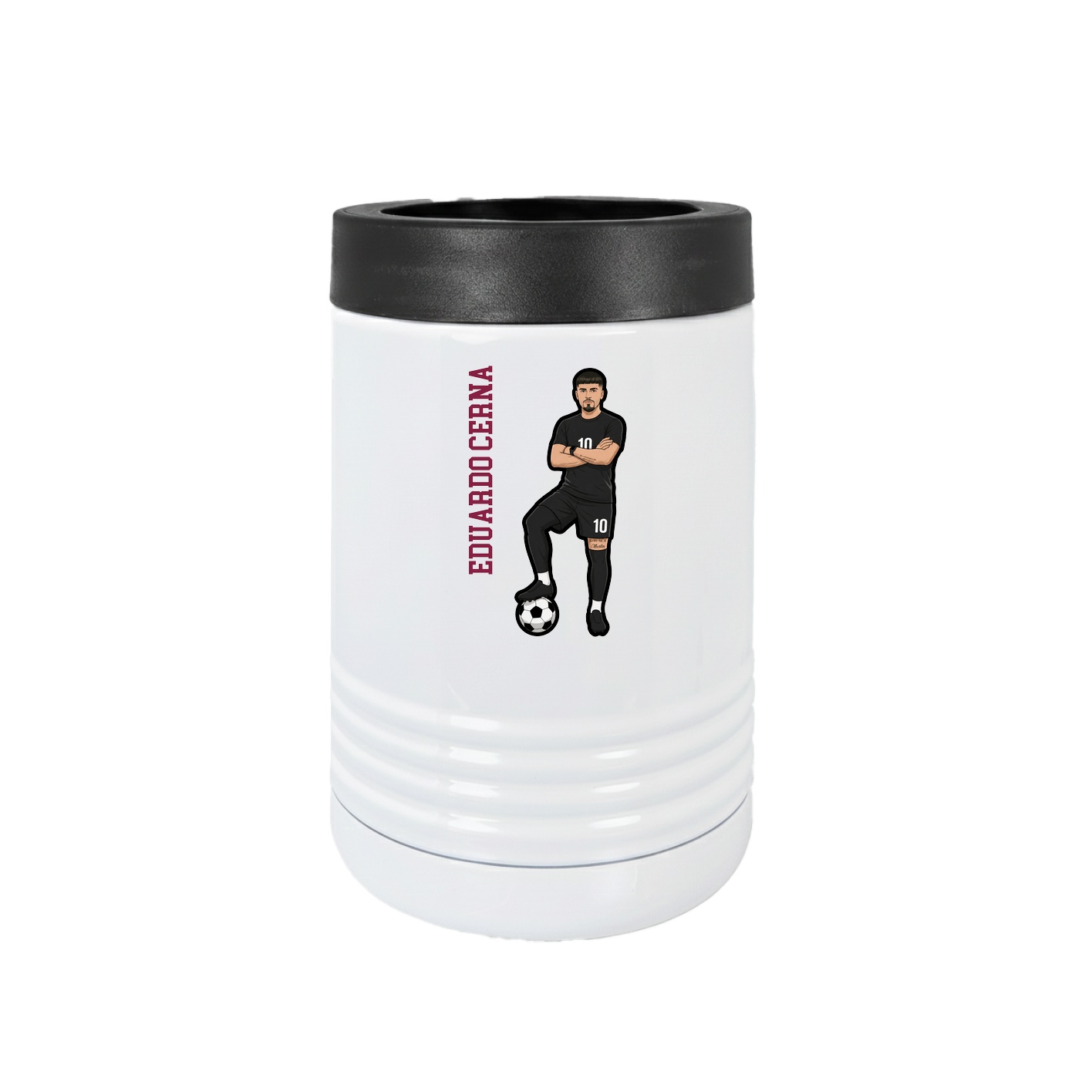 Beverage Holder — Name Vertical in White