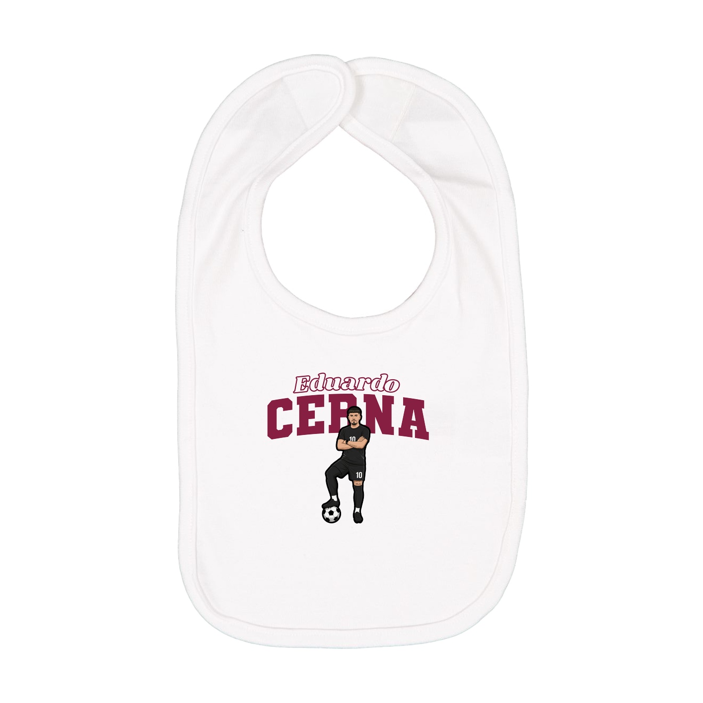 Infant Bib — Name Arch in White