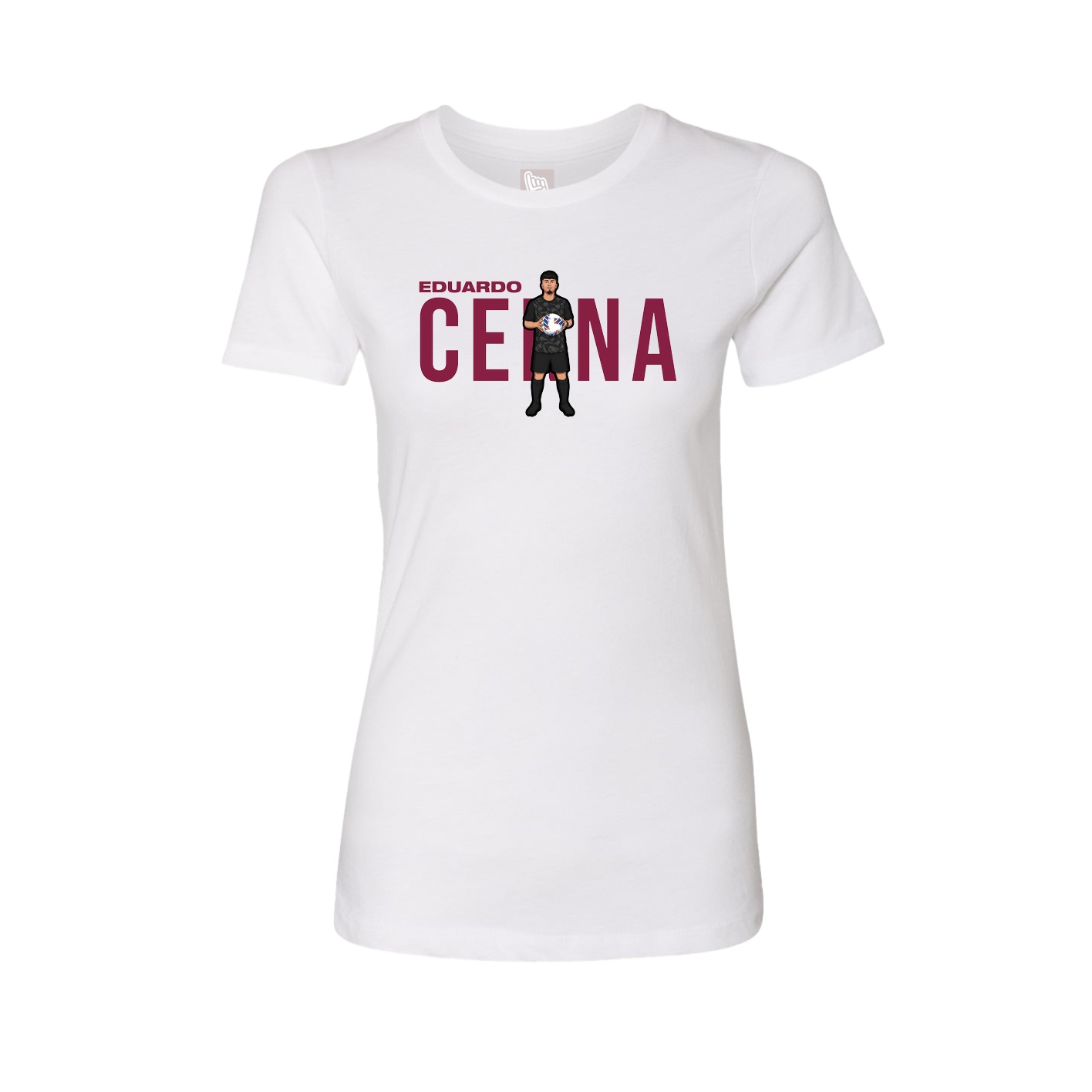 Fitted Women's Tee — Player Name in White