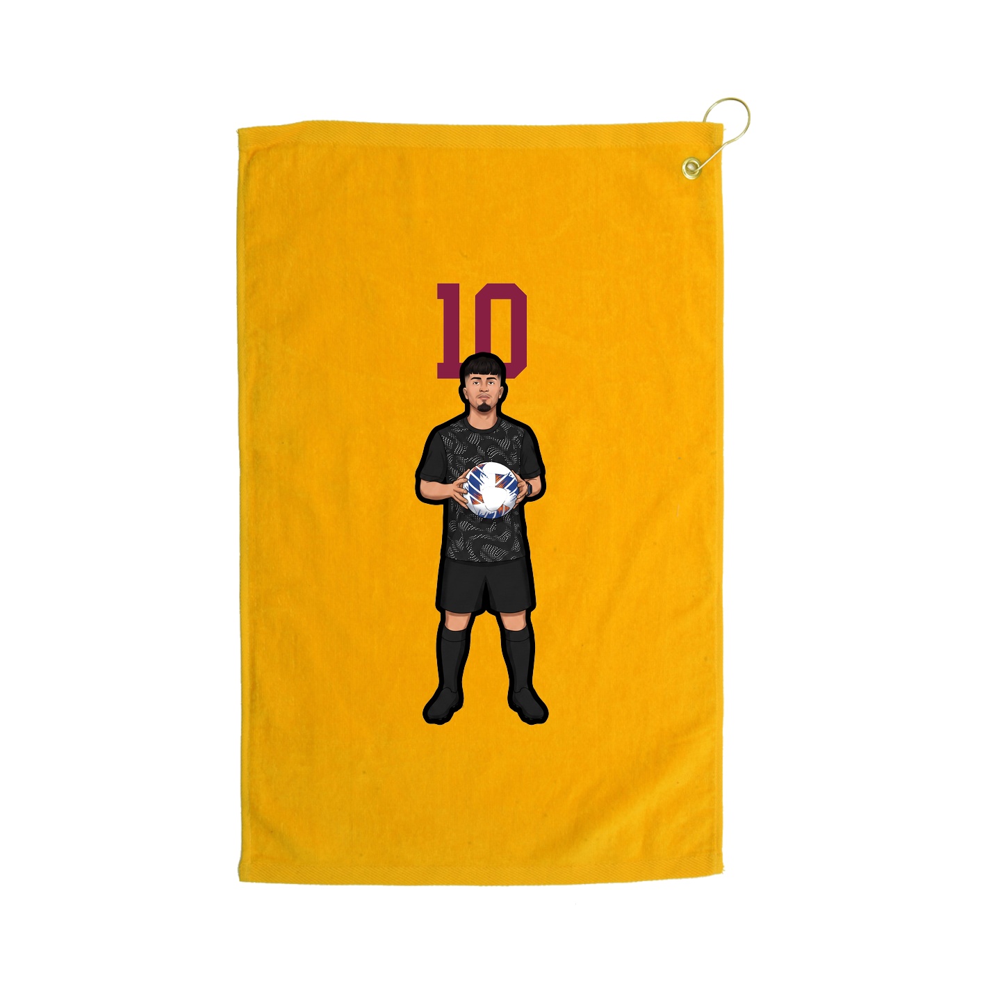 Golf Towel — Number Top in Gold