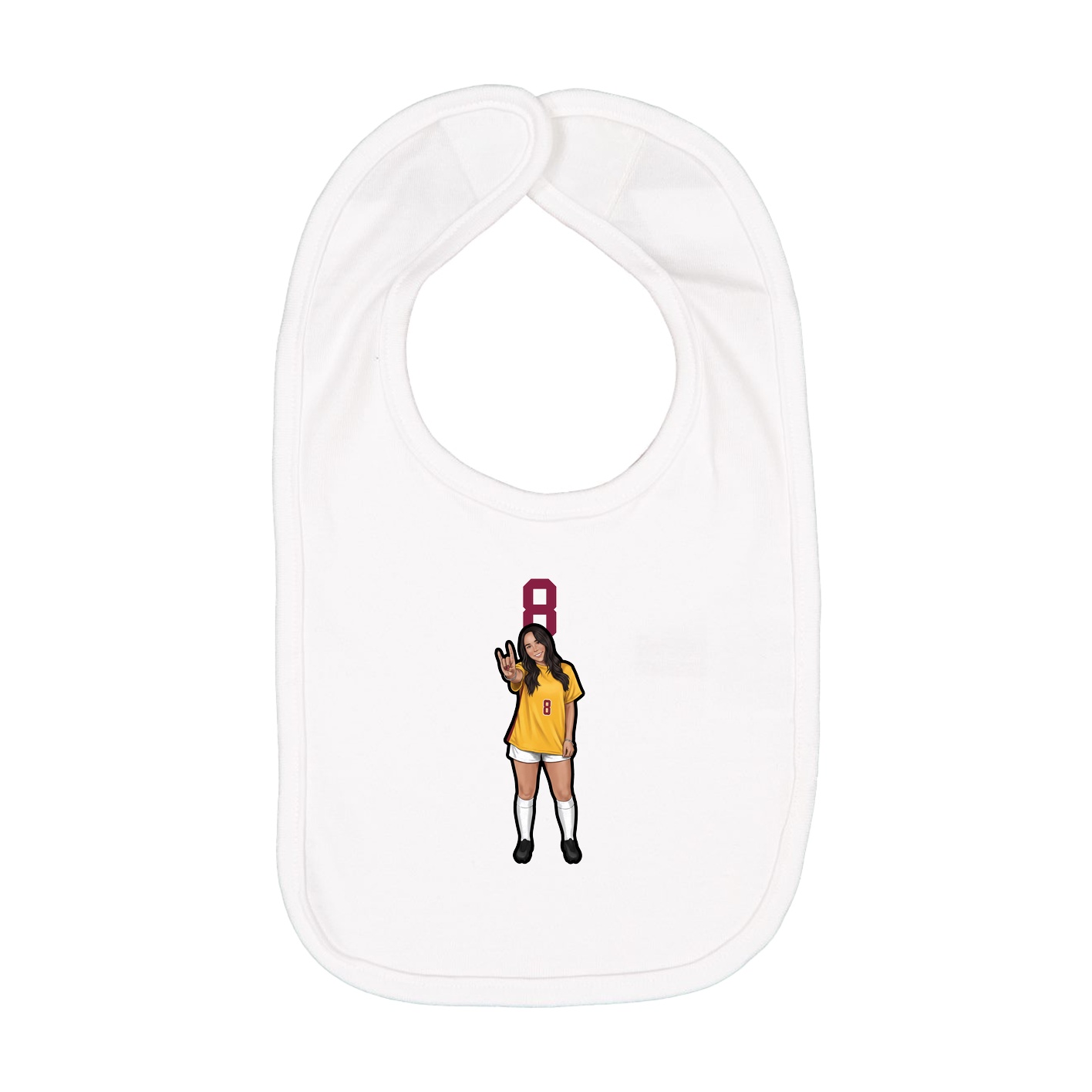 Infant Bib — Number Top in White