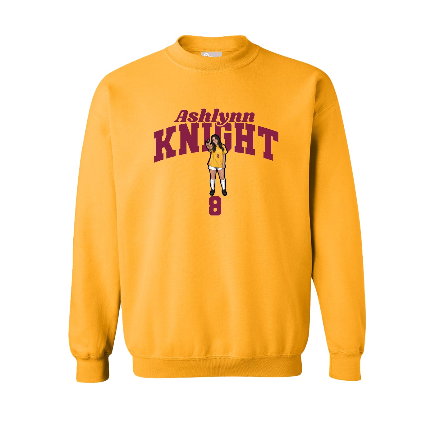 Fleece Crew — Signature Arch in Gold
