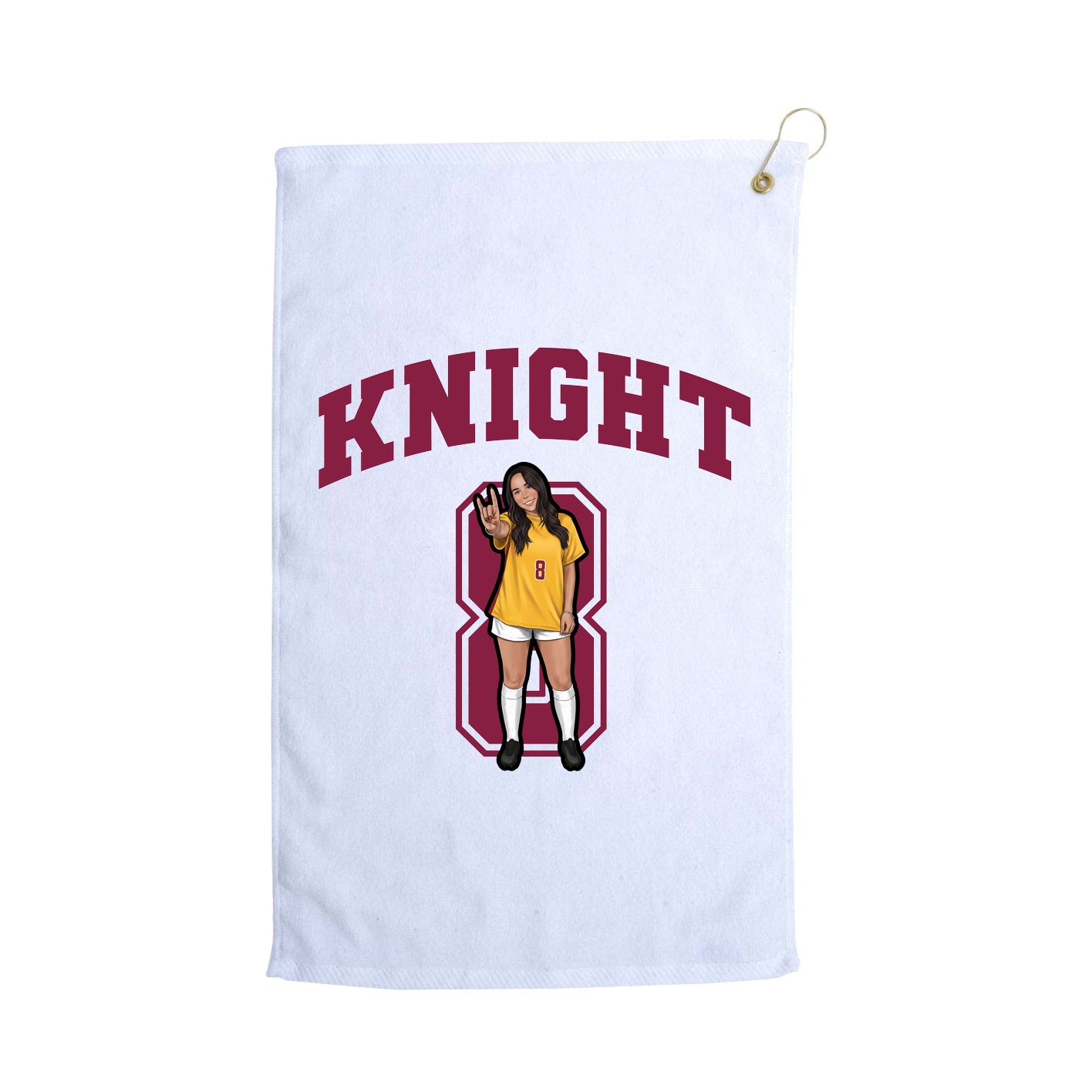 Golf Towel — Number in White