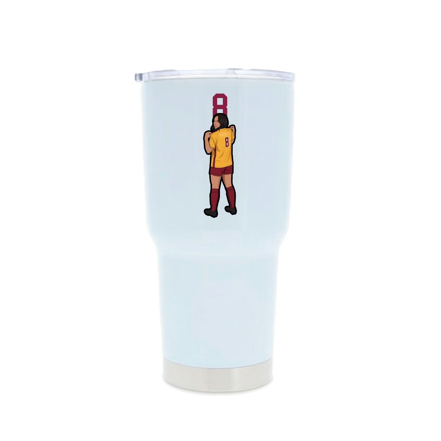 30oz Stainless Steel Tumbler — Number Top in White