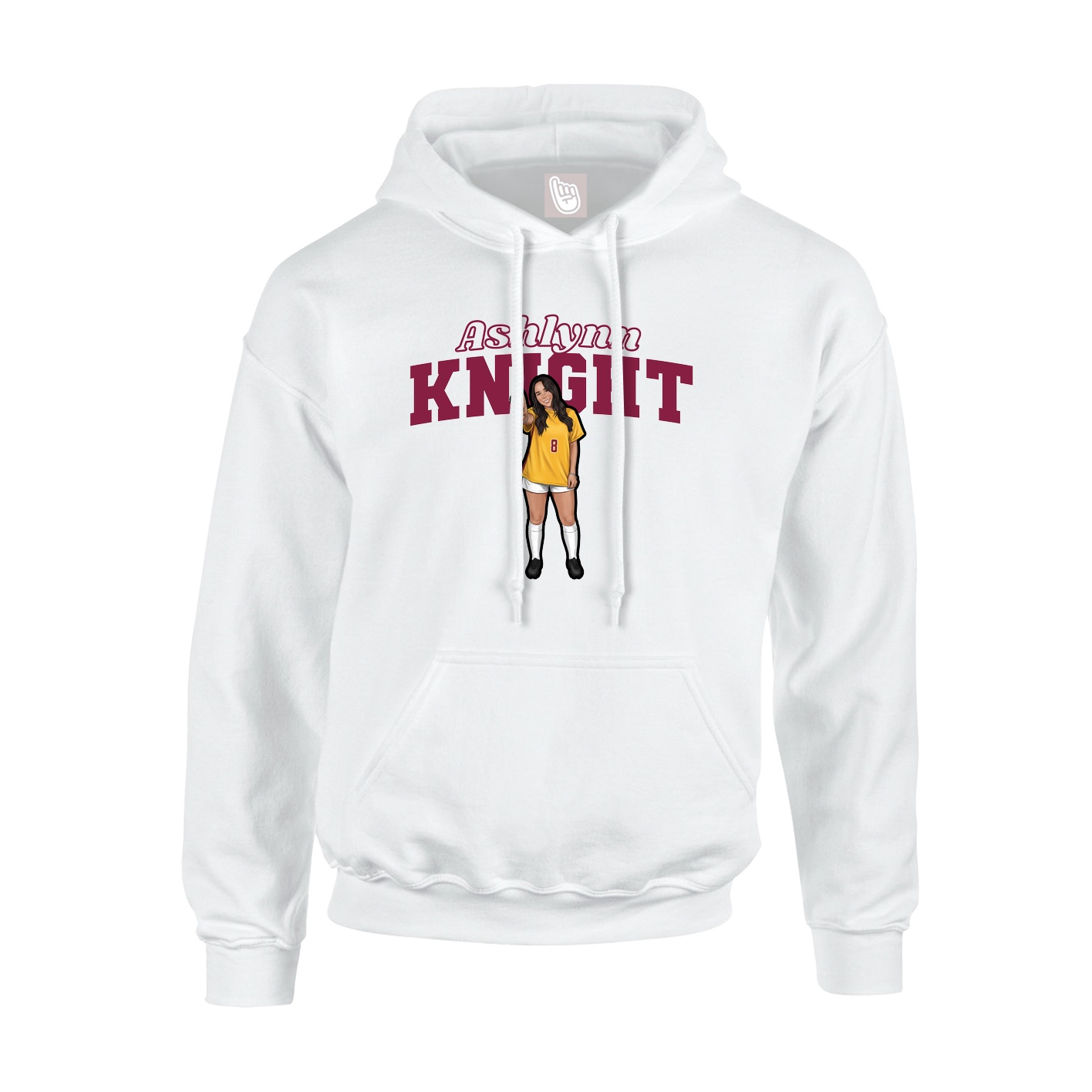 Hoodie — Name Arch in White