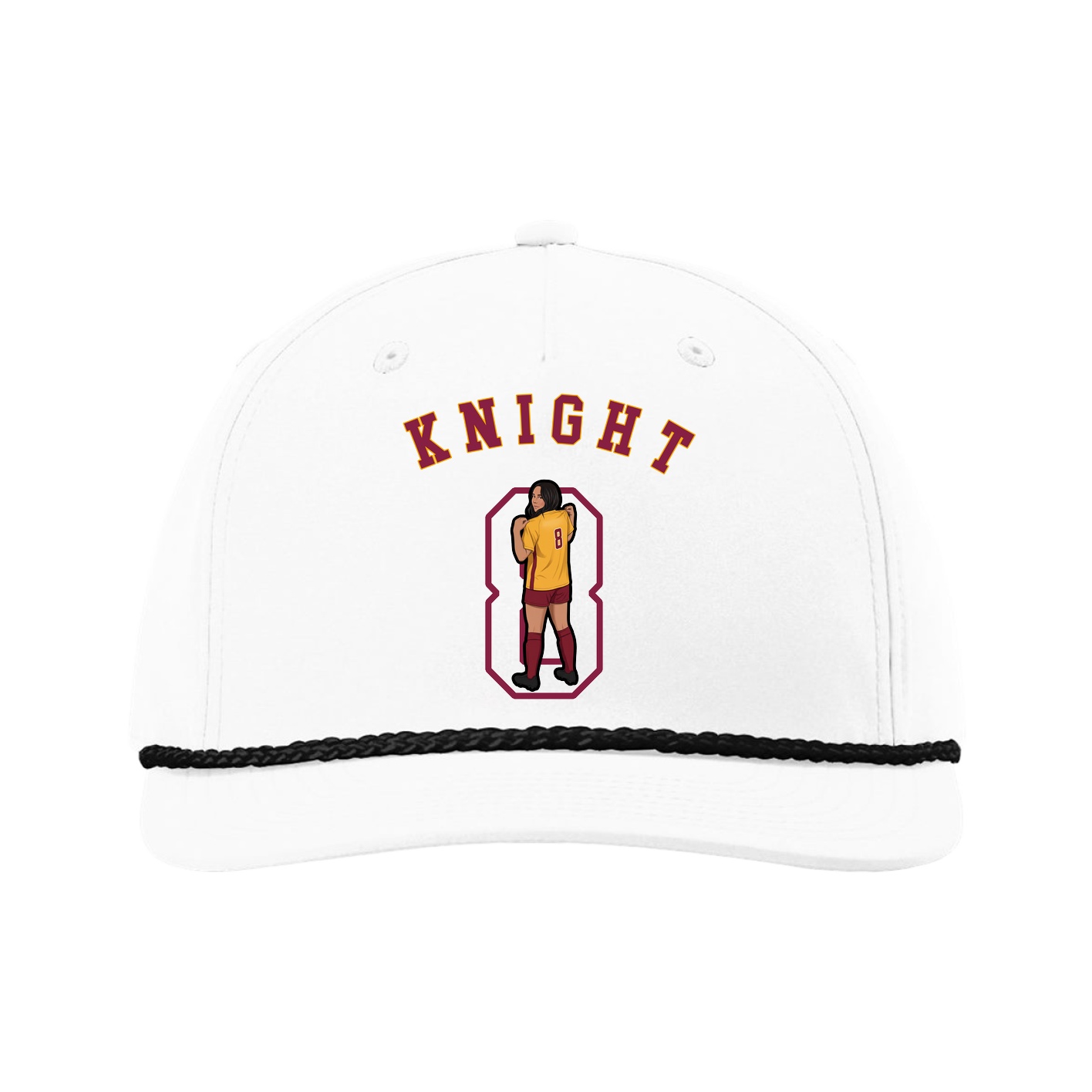 Five-Panel Classic Rope Cap — Shirsey Arch in White