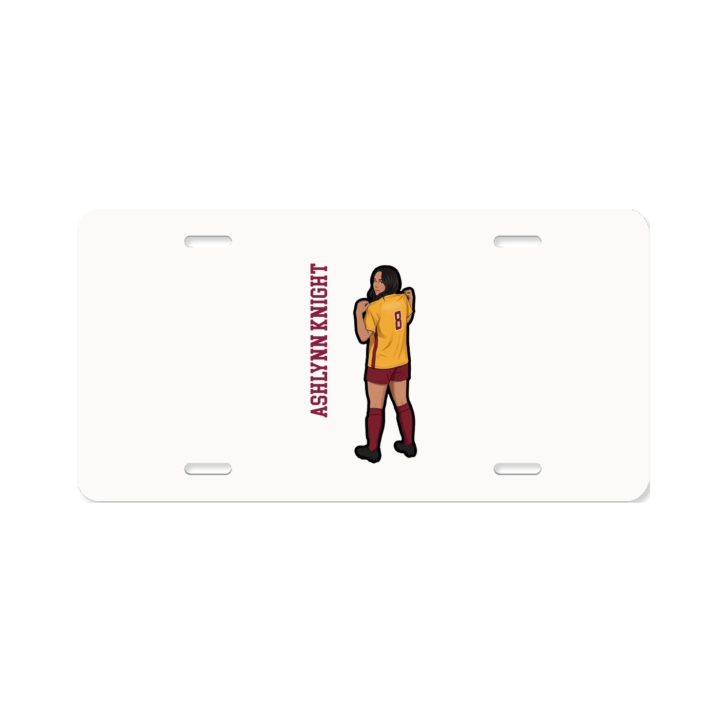 License Plate — Name Vertical in Classic