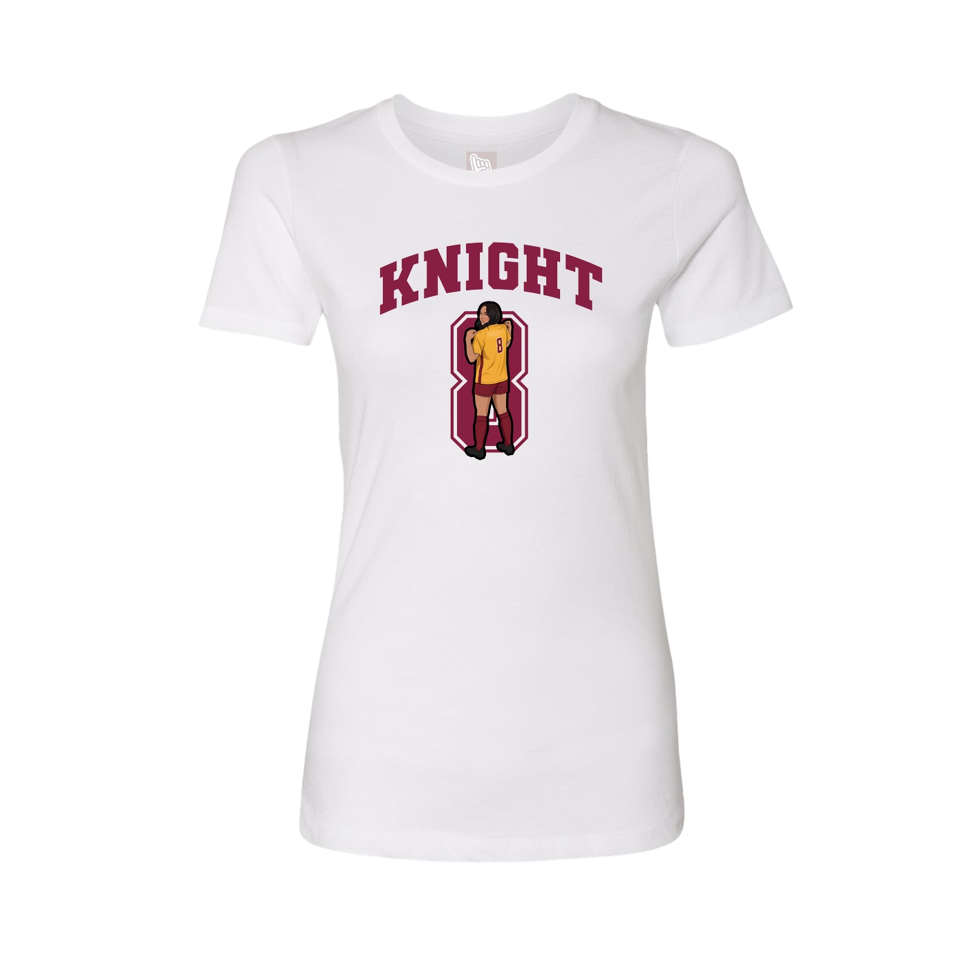 Fitted Women's Tee — Number in White