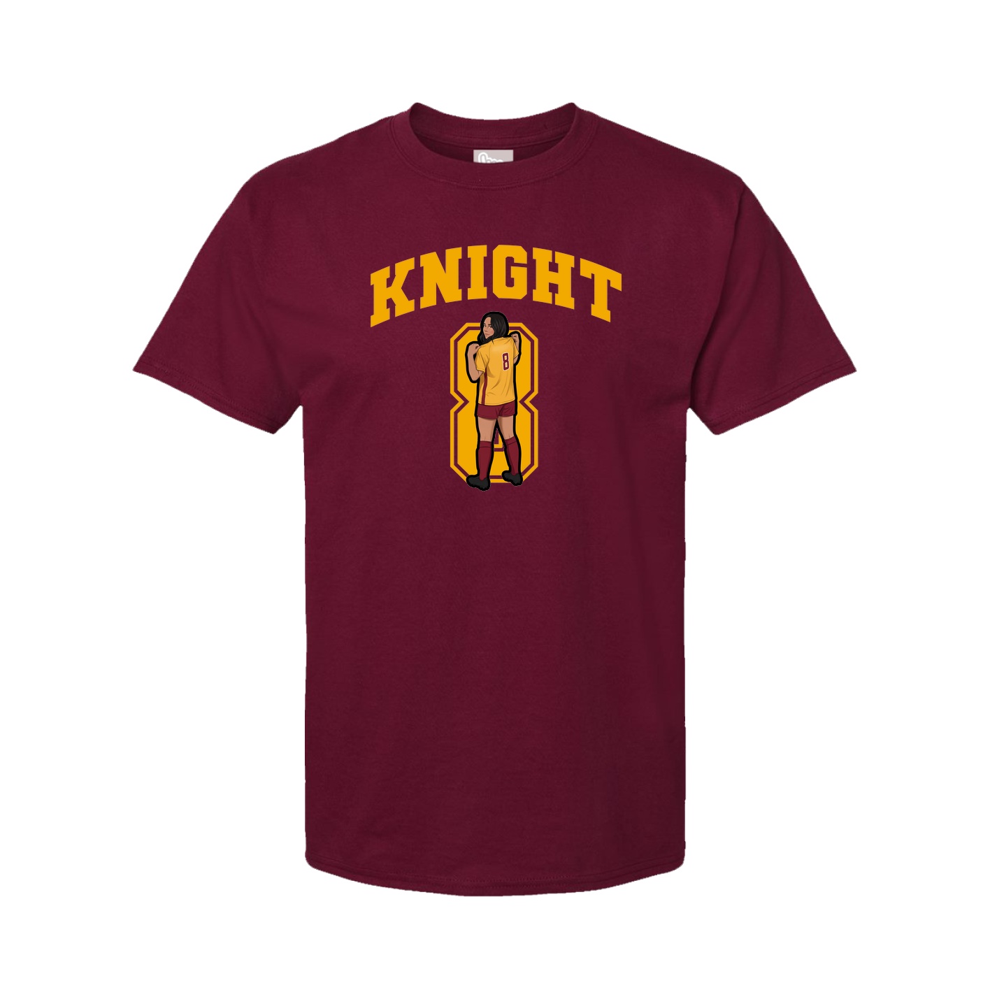 Youth Tee — Number in Cardinal