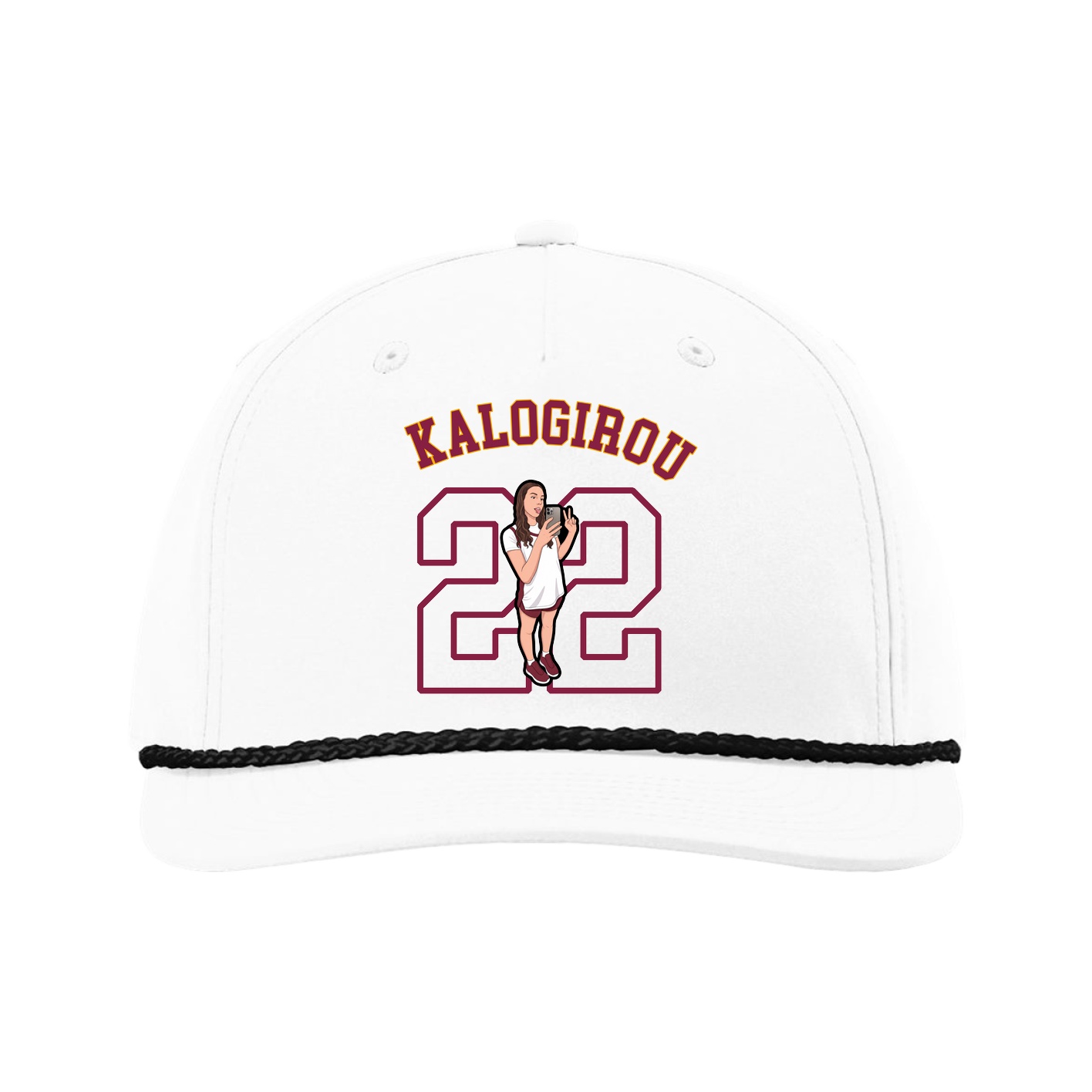 Five-Panel Classic Rope Cap — Shirsey Arch in White