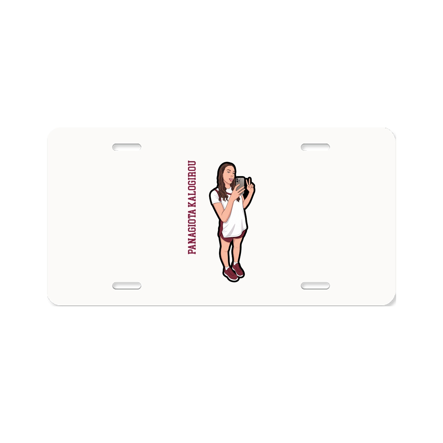 License Plate — Name Vertical in Classic