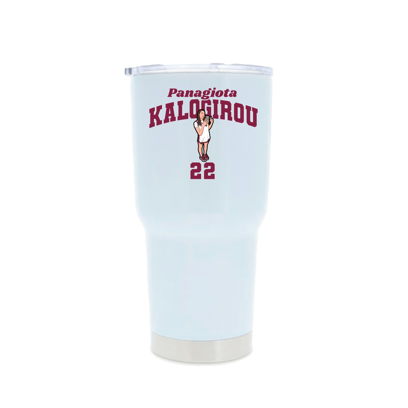 30oz Stainless Steel Tumbler — Signature Arch in White