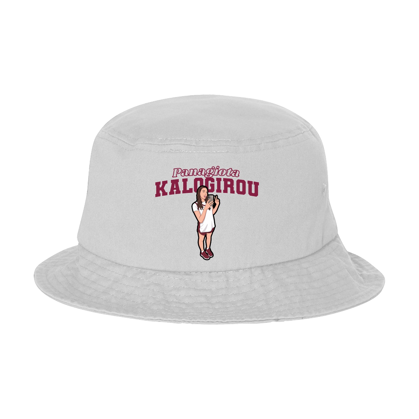 Bucket Cap — Name Arch in White