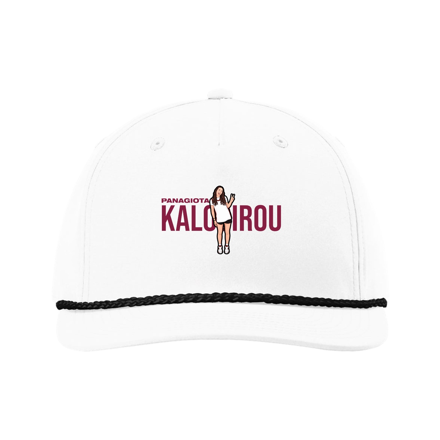 Five-Panel Classic Rope Cap — Player Name in White