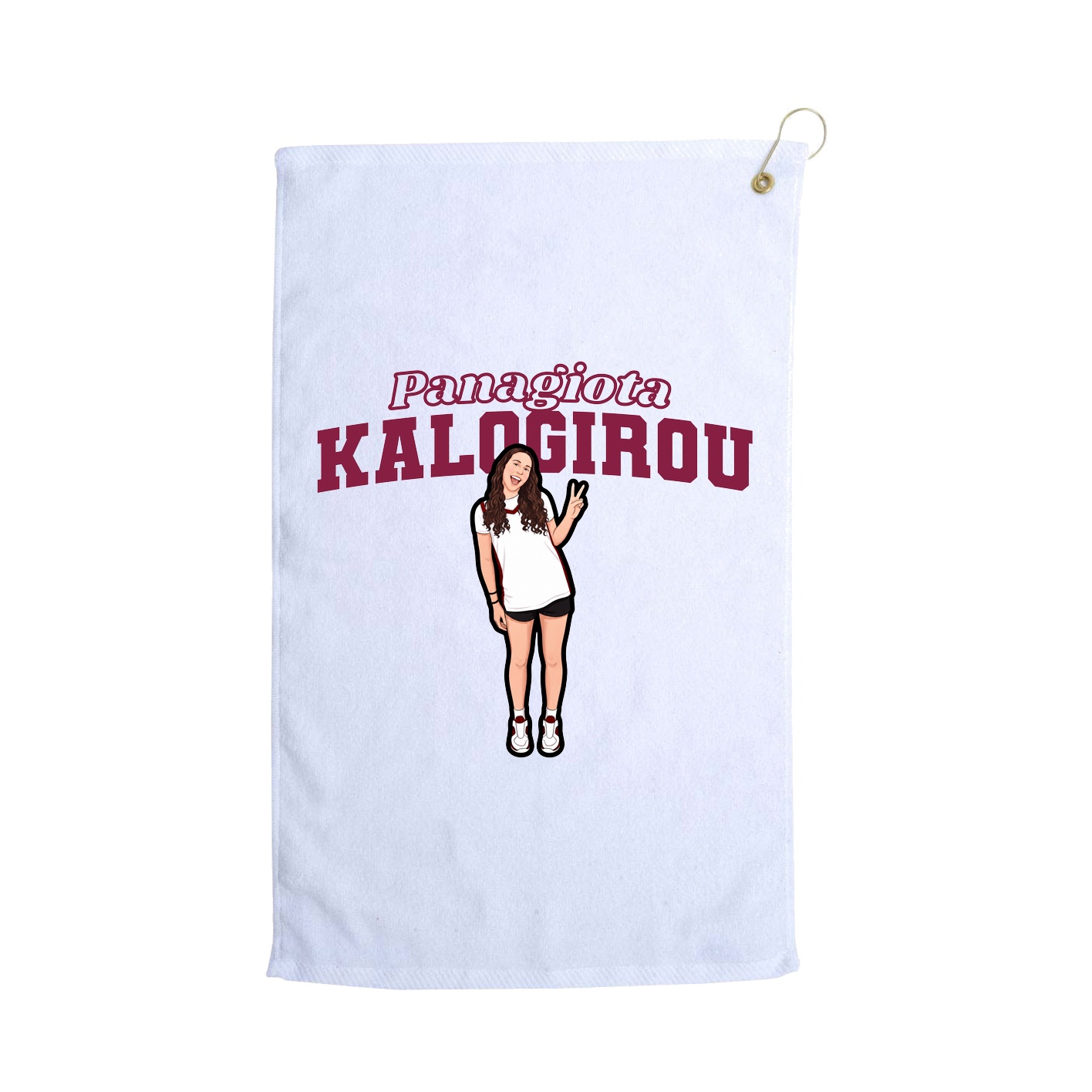 Golf Towel — Name Arch in White