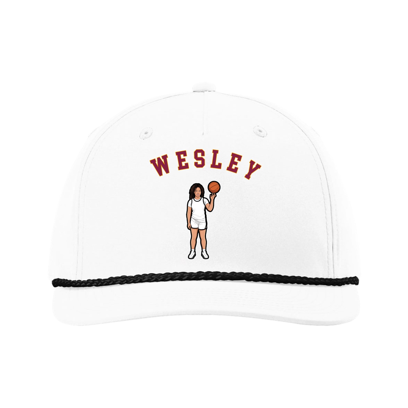Five-Panel Classic Rope Cap — Shirsey Arch in White