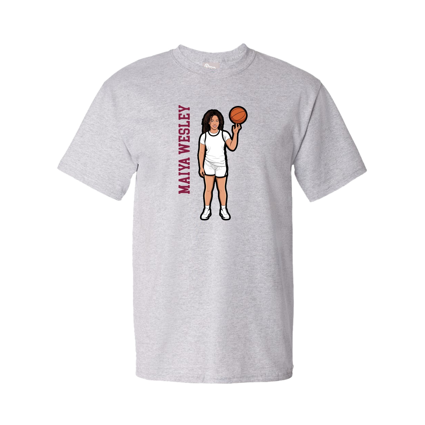 Youth Tee — Name Vertical in Grey
