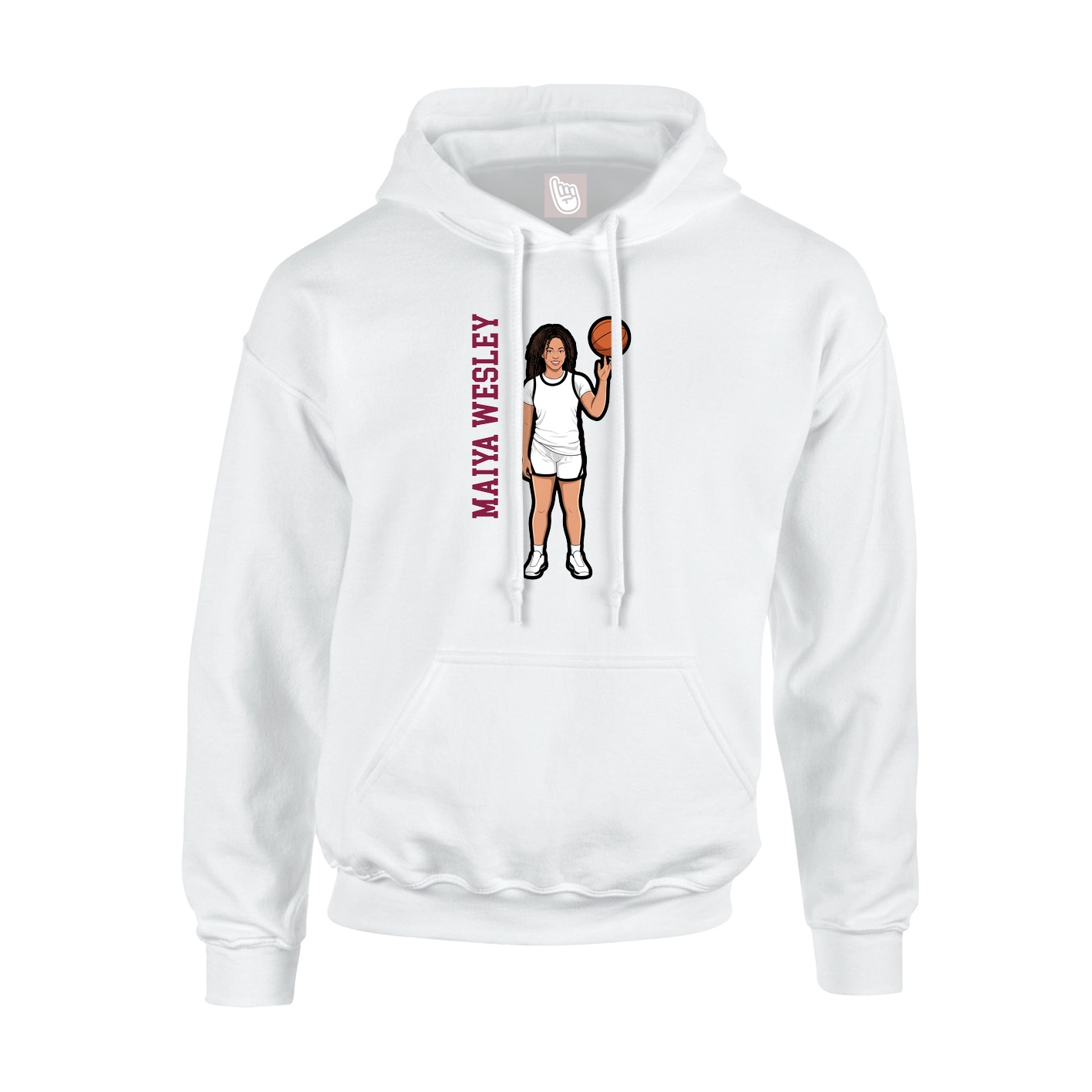 Youth Hoodie — Name Vertical in White