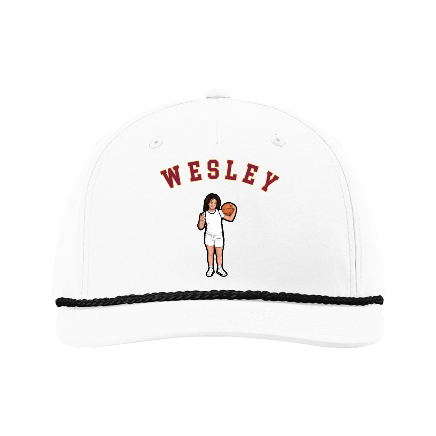 Five-Panel Classic Rope Cap — Shirsey Arch in White