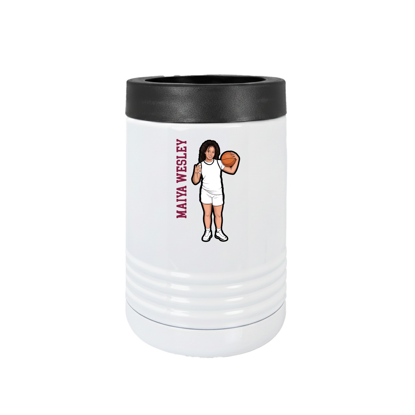 Beverage Holder — Name Vertical in White