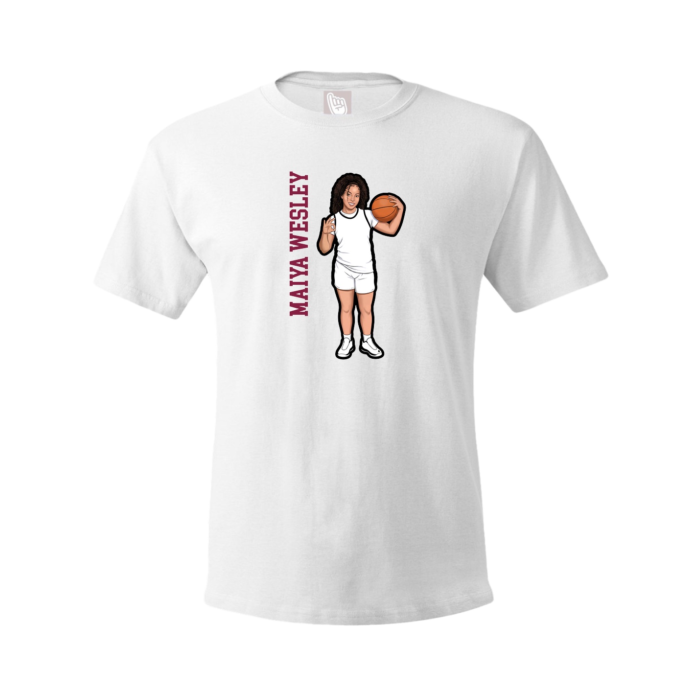 Tee — Name Vertical in White