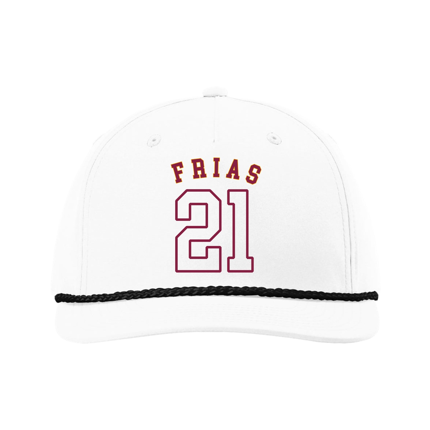 Five-Panel Classic Rope Cap — Shirsey Arch in White
