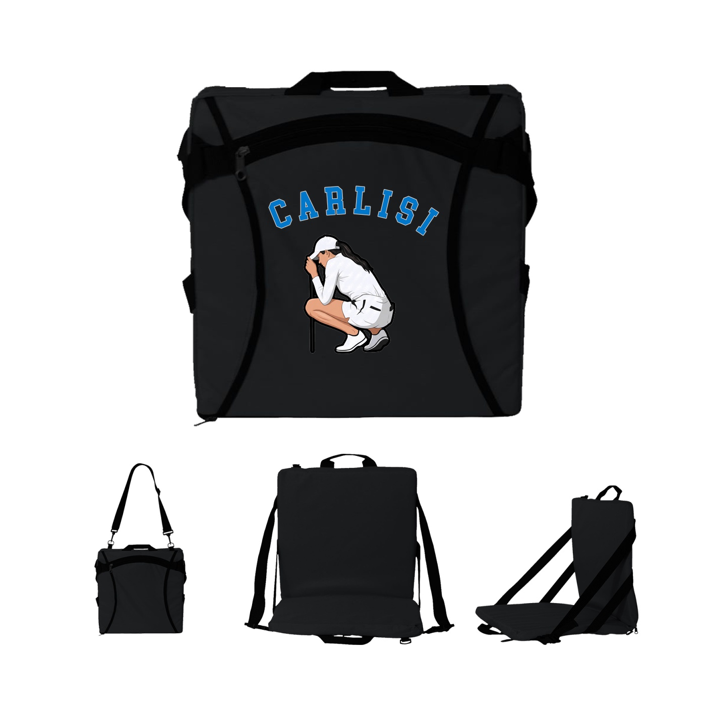 Folding Stadium Seat — Shirsey Arch in Black