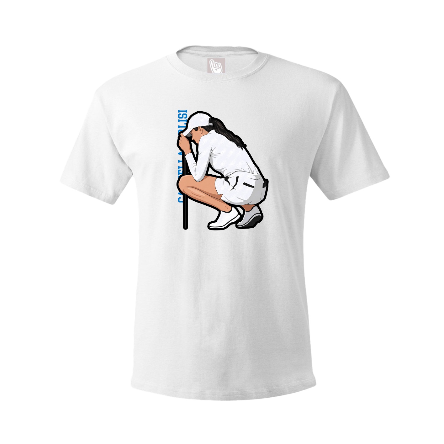 Tee — Name Vertical in White