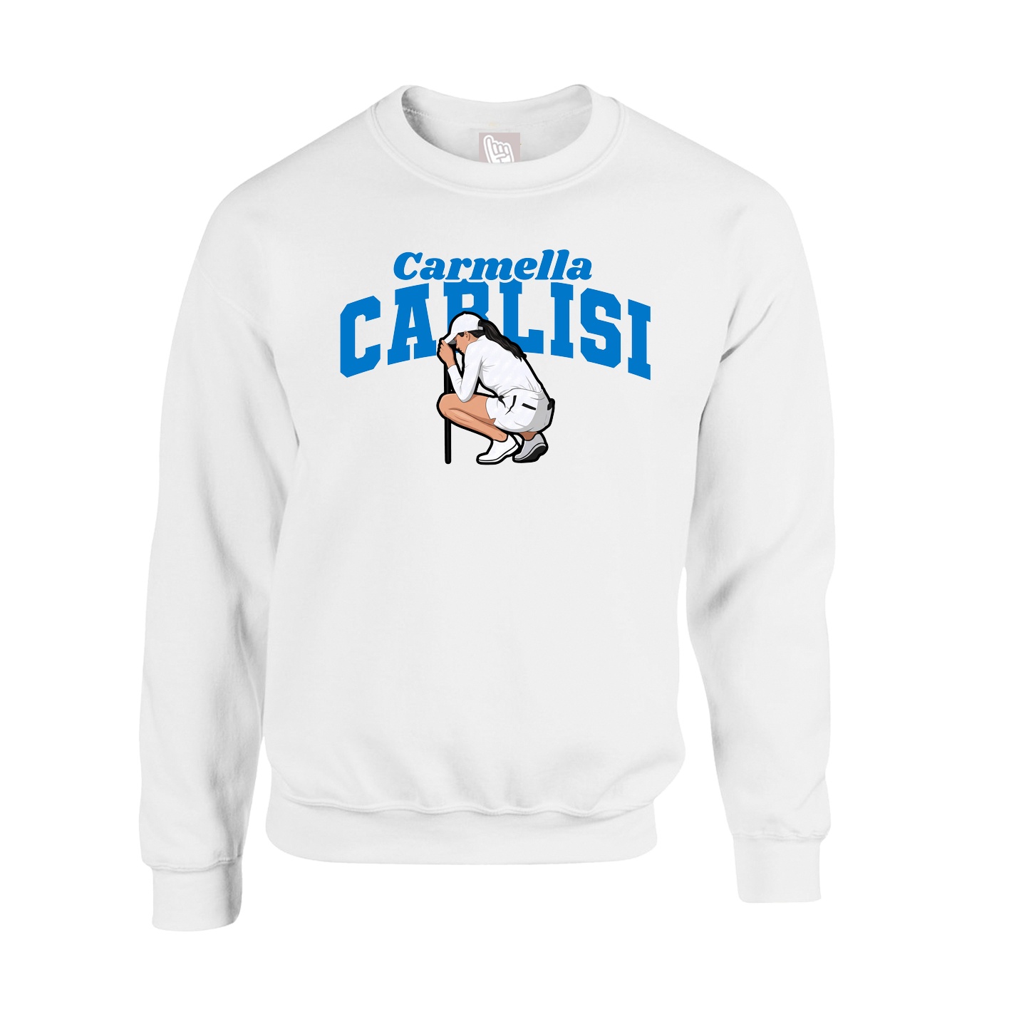 Fleece Crew — Signature Arch in White