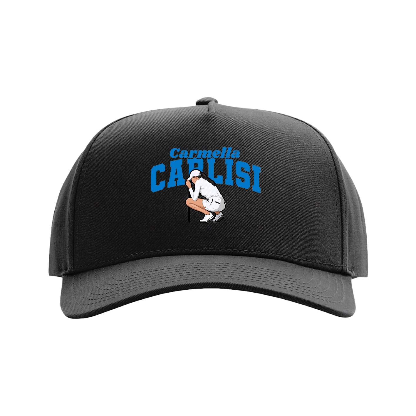 Full Fabric Five-Panel Champ Cap — Signature Arch in Black