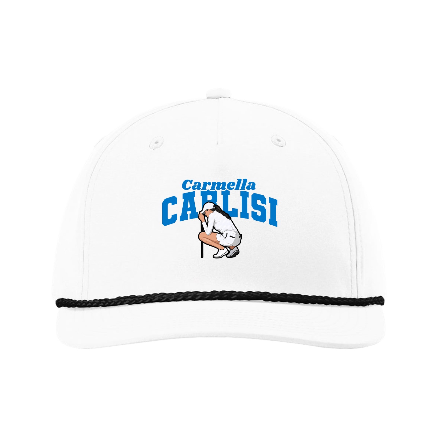 Five-Panel Classic Rope Cap — Signature Arch in White