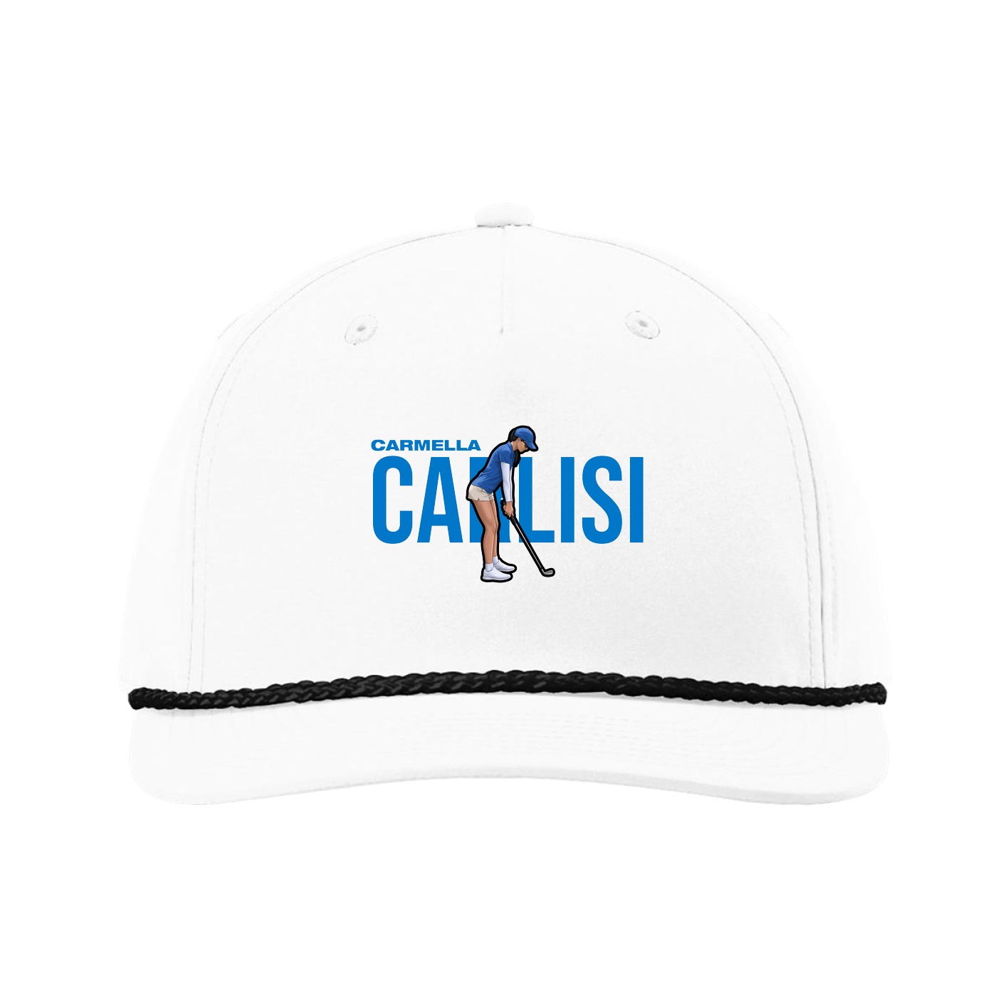 Five-Panel Classic Rope Cap — Player Name in White