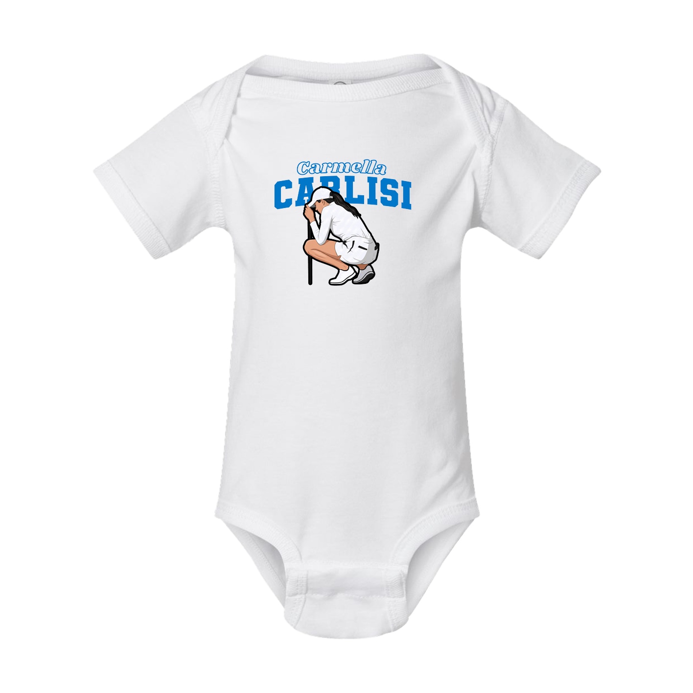 Baby Onesie — Name Arch in White