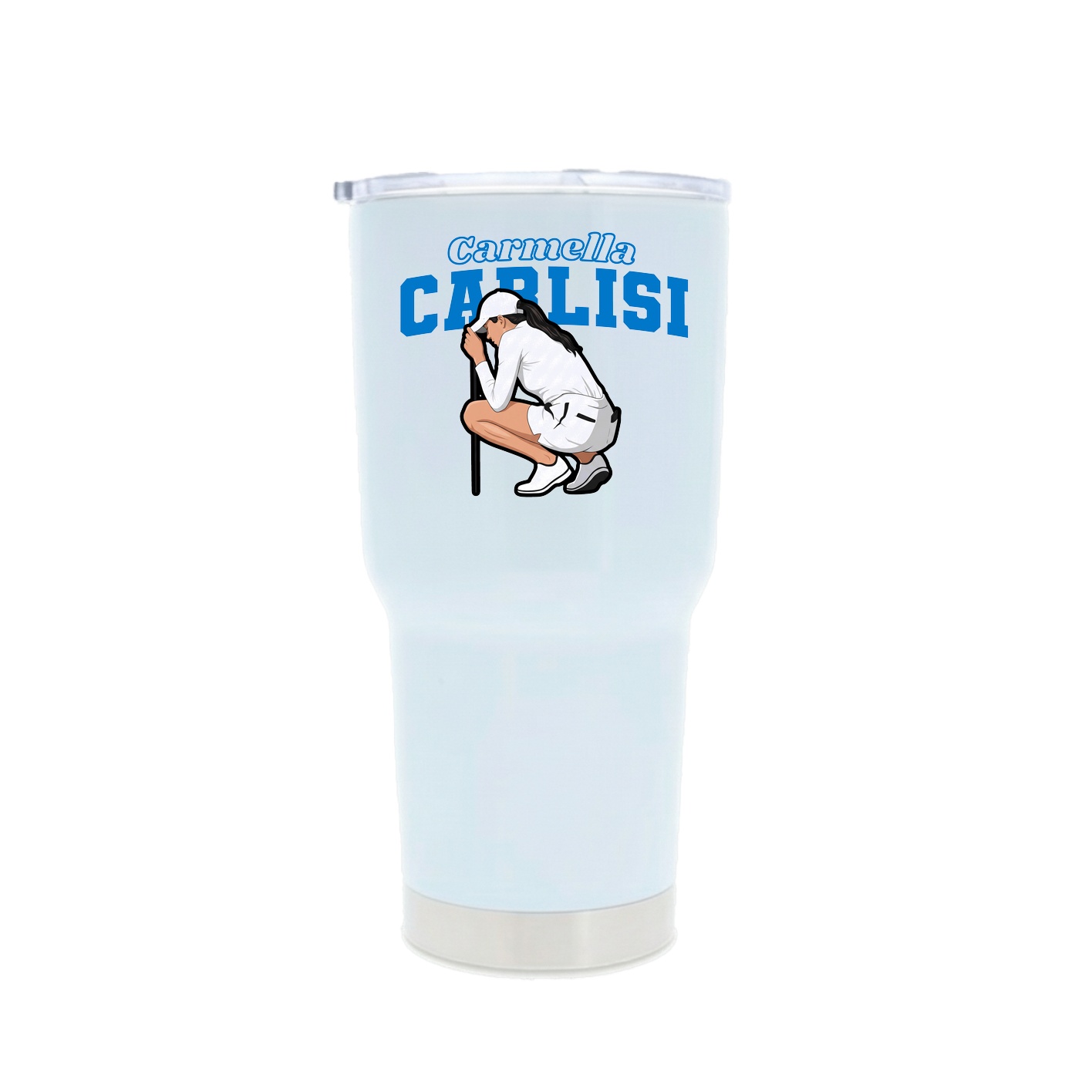 30oz Stainless Steel Tumbler — Name Arch in White