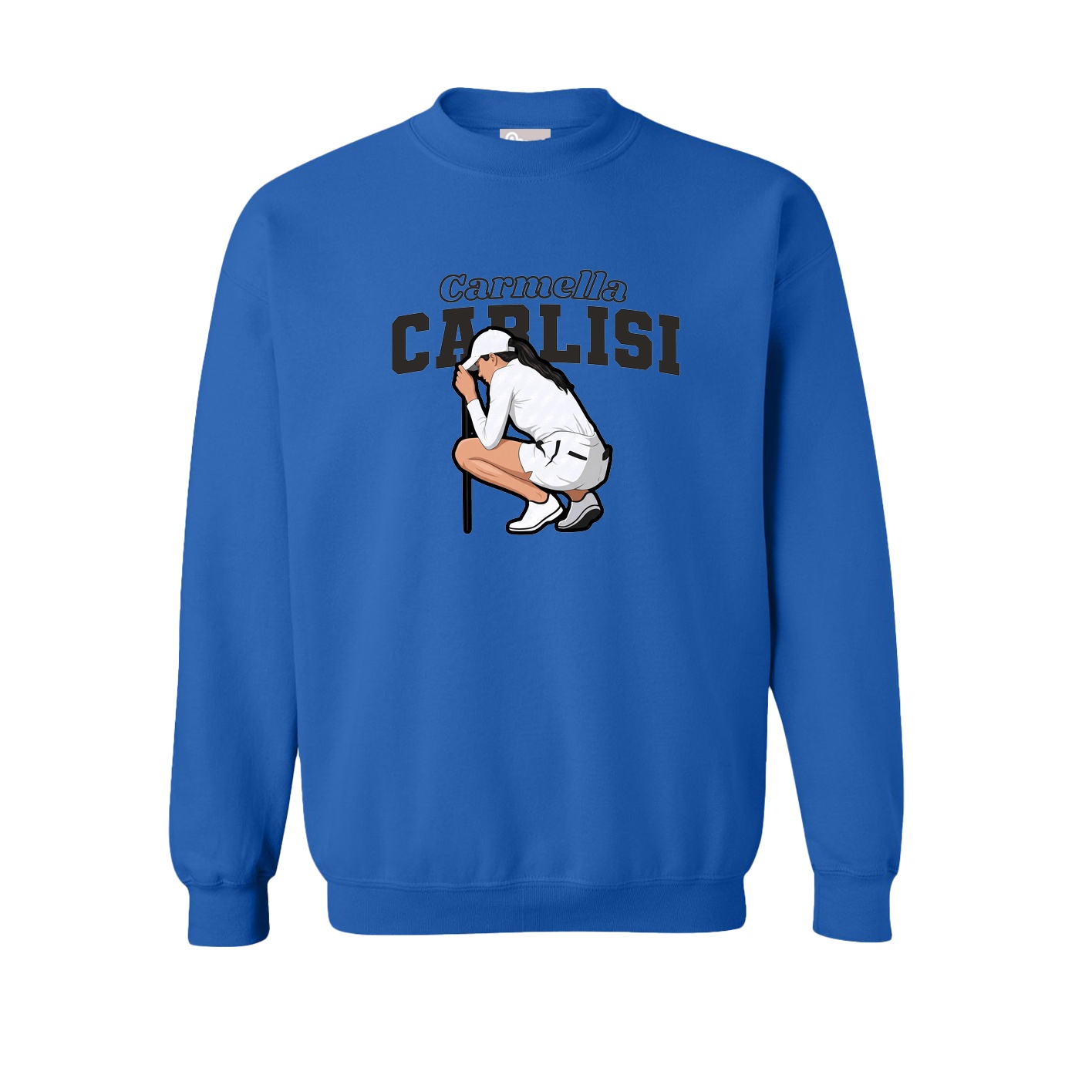Fleece Crew — Name Arch in Royal
