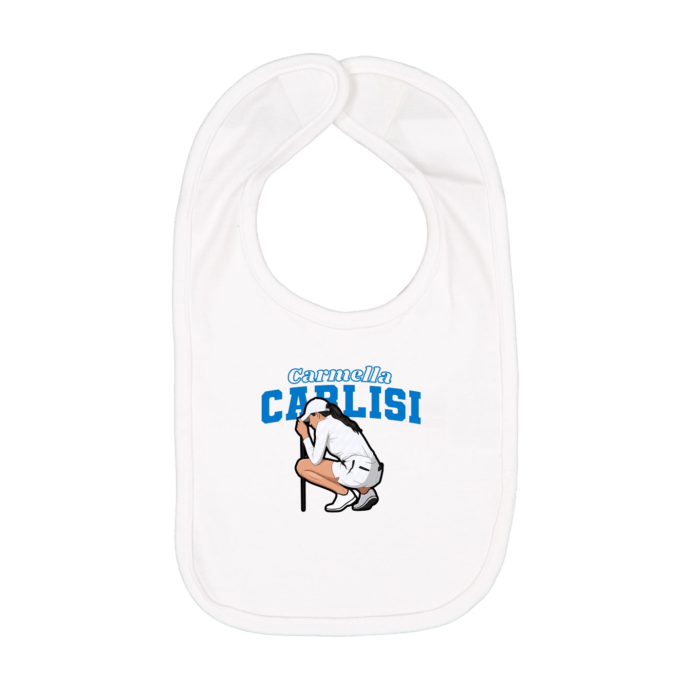 Infant Bib — Name Arch in White