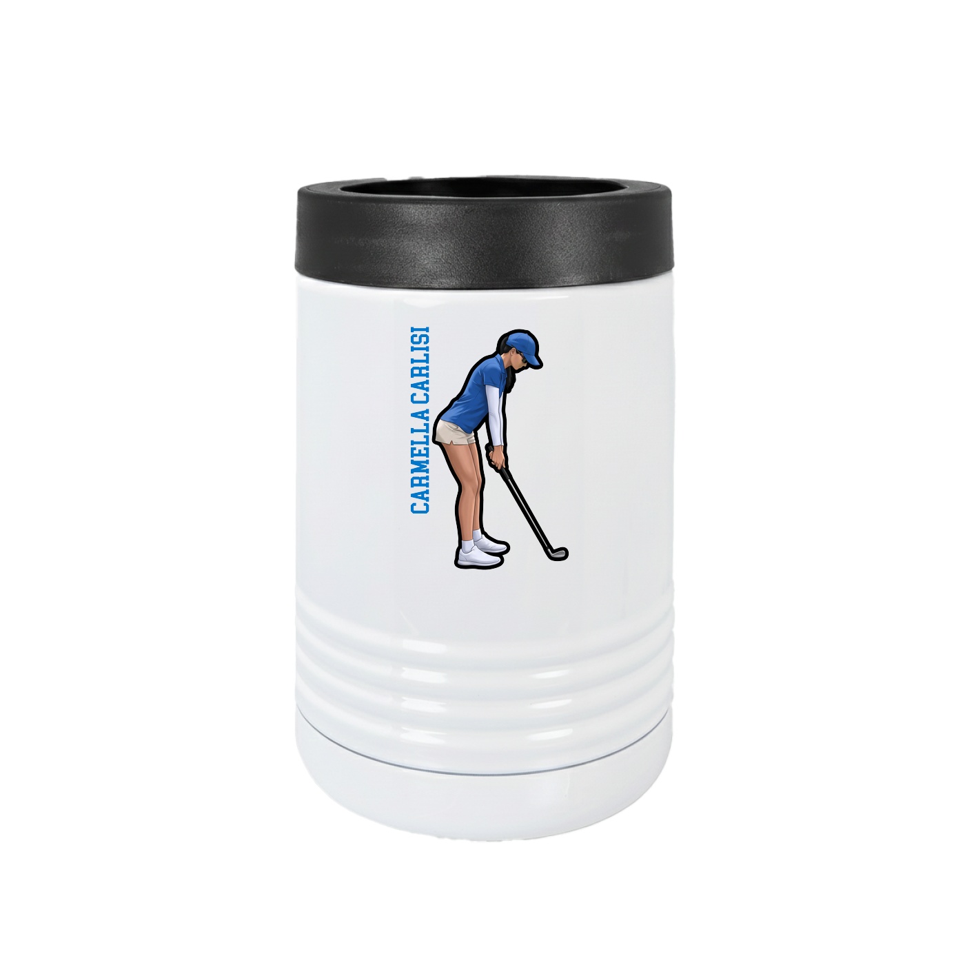 Beverage Holder — Name Vertical in White