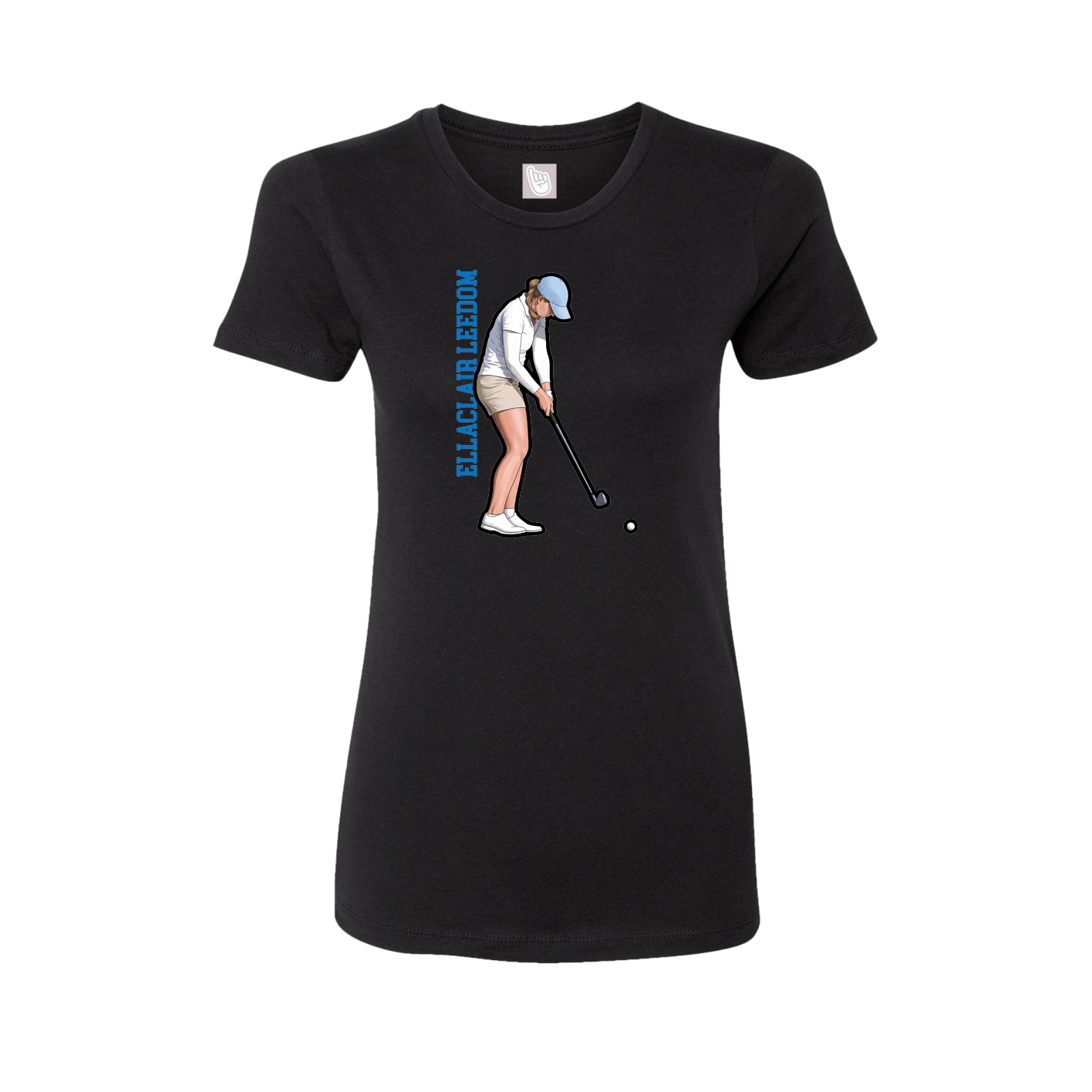 Fitted Women's Tee — Name Vertical in Black