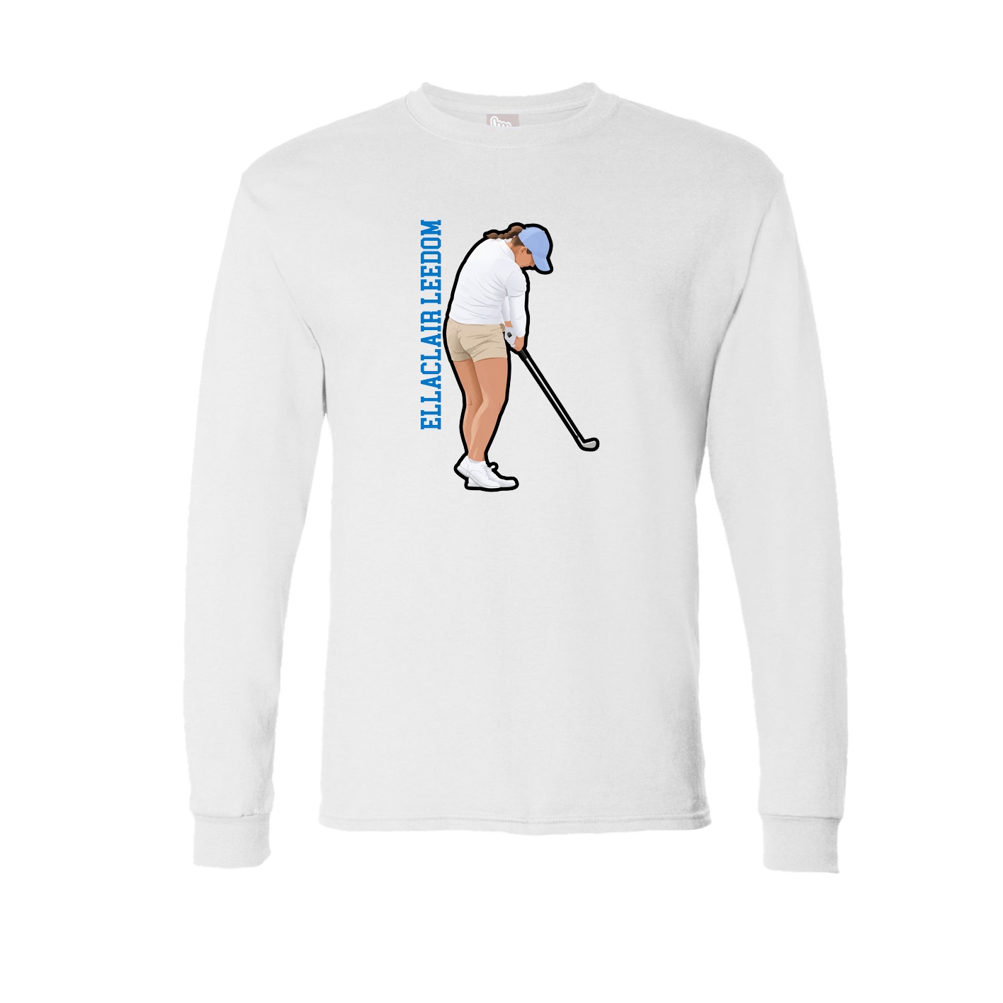 Long Sleeve Tee — Name Vertical in White