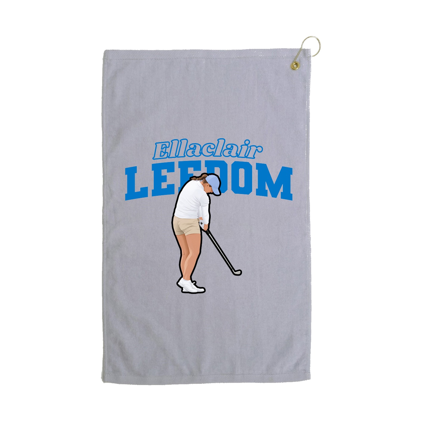 Golf Towel — Name Arch in Grey