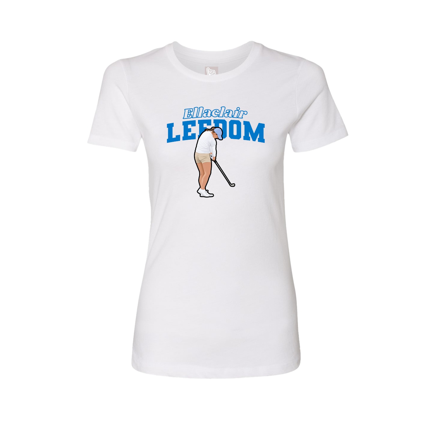 Fitted Women's Tee — Name Arch in White